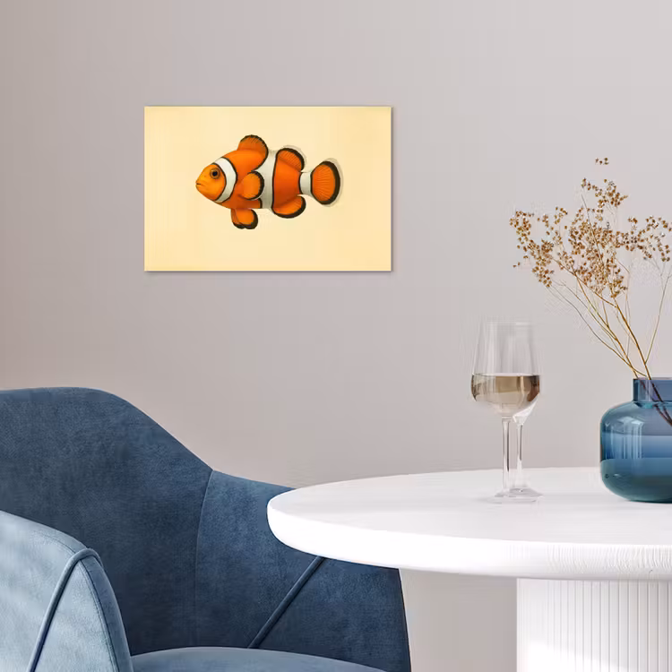 Vis - Oranje - Strepen poster papier klein -sfeer3