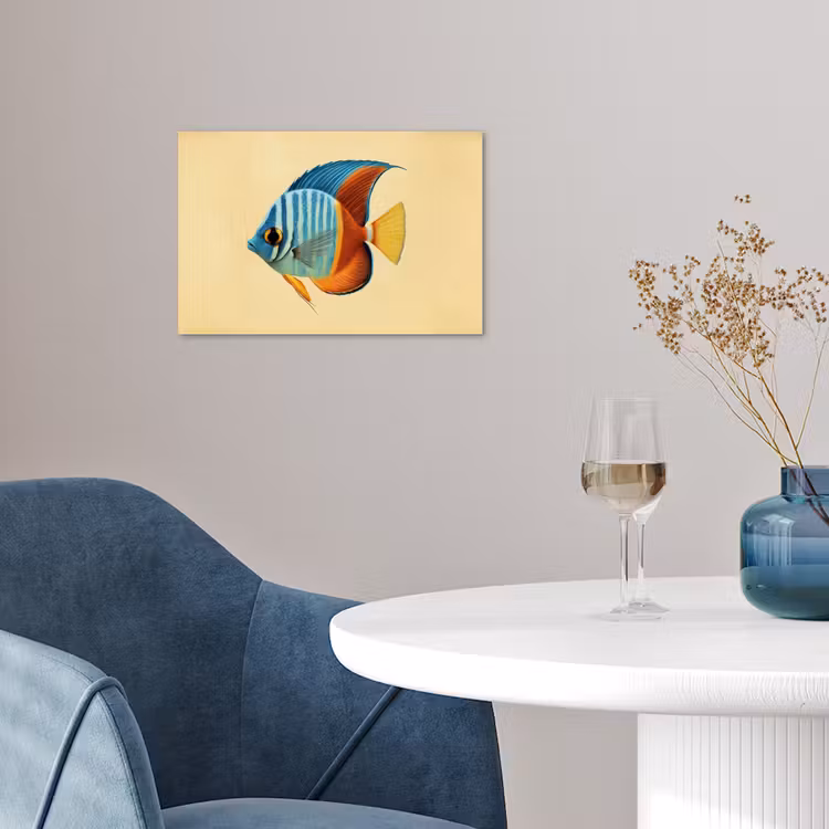 Vis - Vinnen - Blauw - Ogen poster papier klein -sfeer3