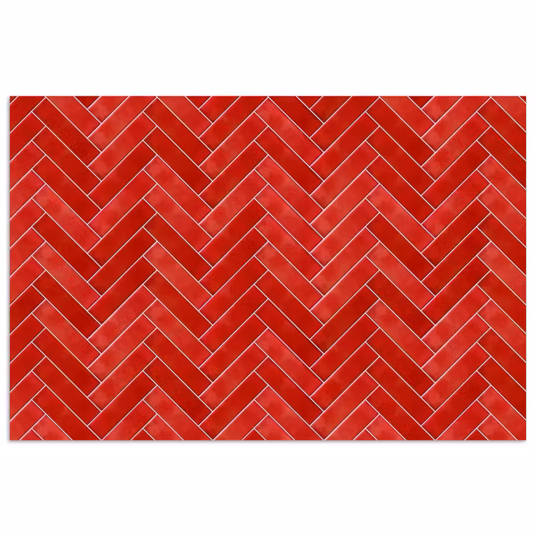 Visgraat - Tegel - Rood poster papier klein 62 -3d