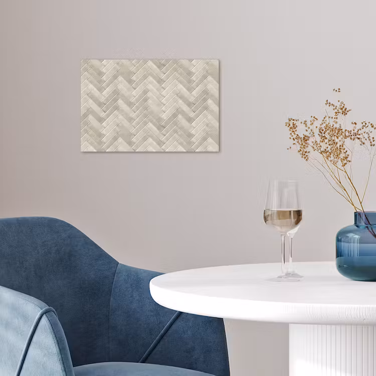 Visgraat - Wandtegel - Beige poster papier klein 62 -sfeer3