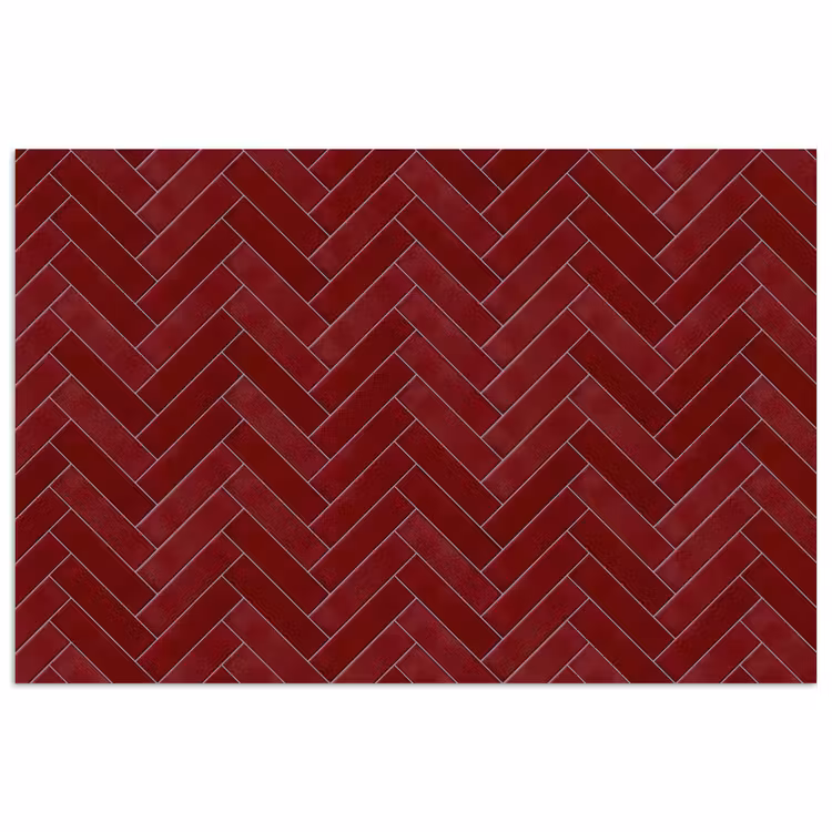 Visgraat - Wandtegel - Bordeaux - Rood poster papier klein 62 -3d
