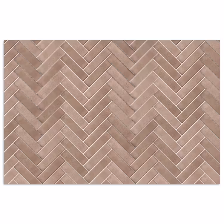 Visgraat - Wandtegel - Oudroze - Terracotta poster papier klein 62 -3d