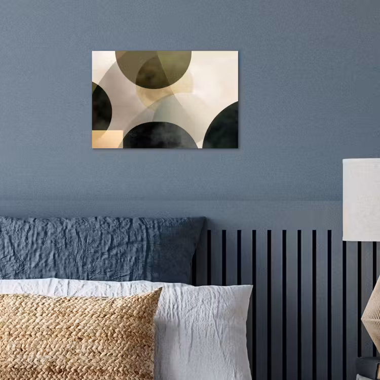 Vlakken - Abstract - Beige - Cirkels poster papier klein -sfeer2