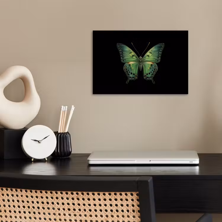 Vlinder - Groen - Diepte poster papier klein -sfeer1