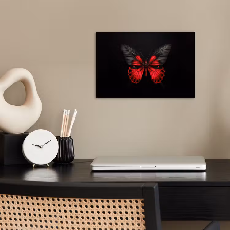 Vlinder - Rood - Contrast poster papier klein -sfeer1