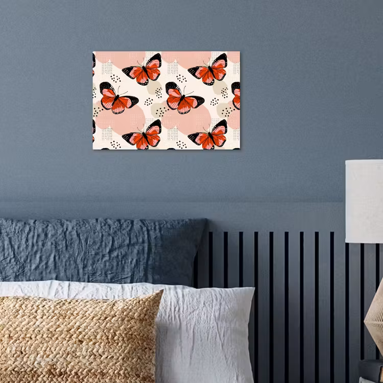 Vlinders - Retro - Kleurrijk poster papier klein 62 -sfeer2
