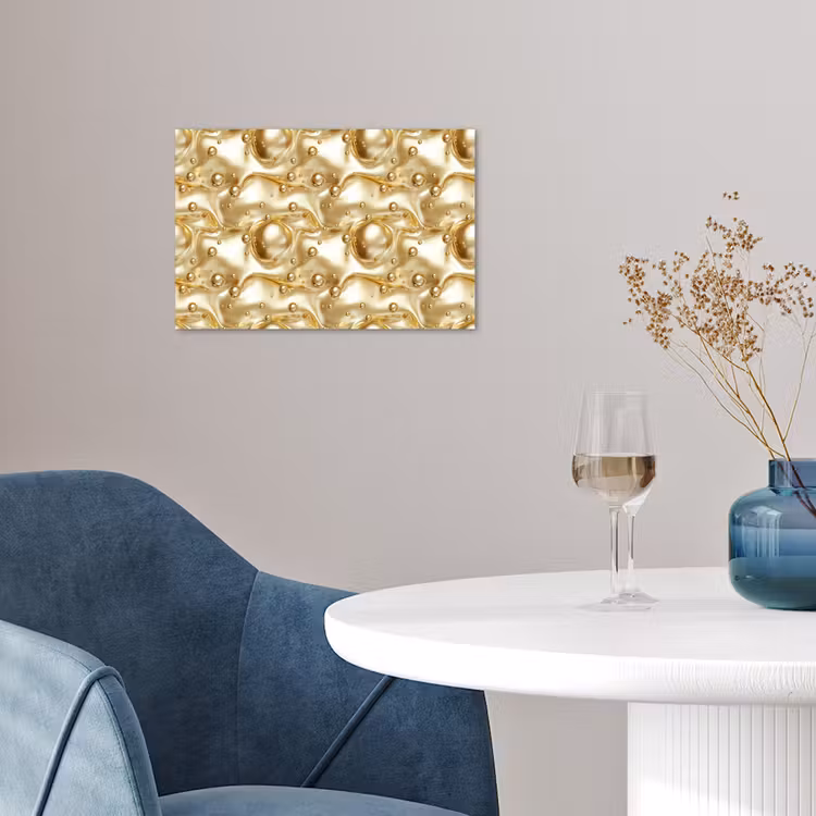 Vloeibaar - Druppels - Goud poster papier klein 62 -sfeer3