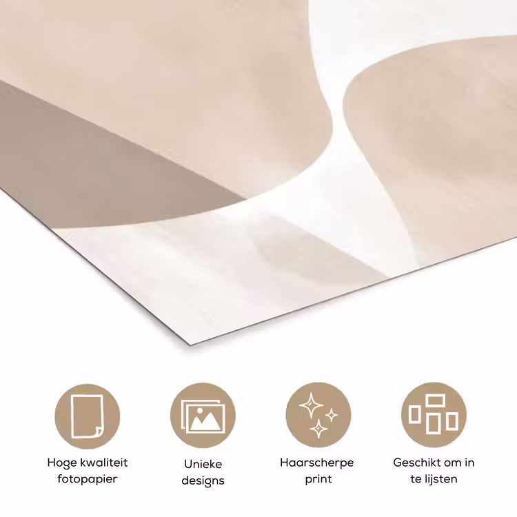 Vloeiende vlakken - Harmonieus - Golvend poster papier klein -closeup_NL