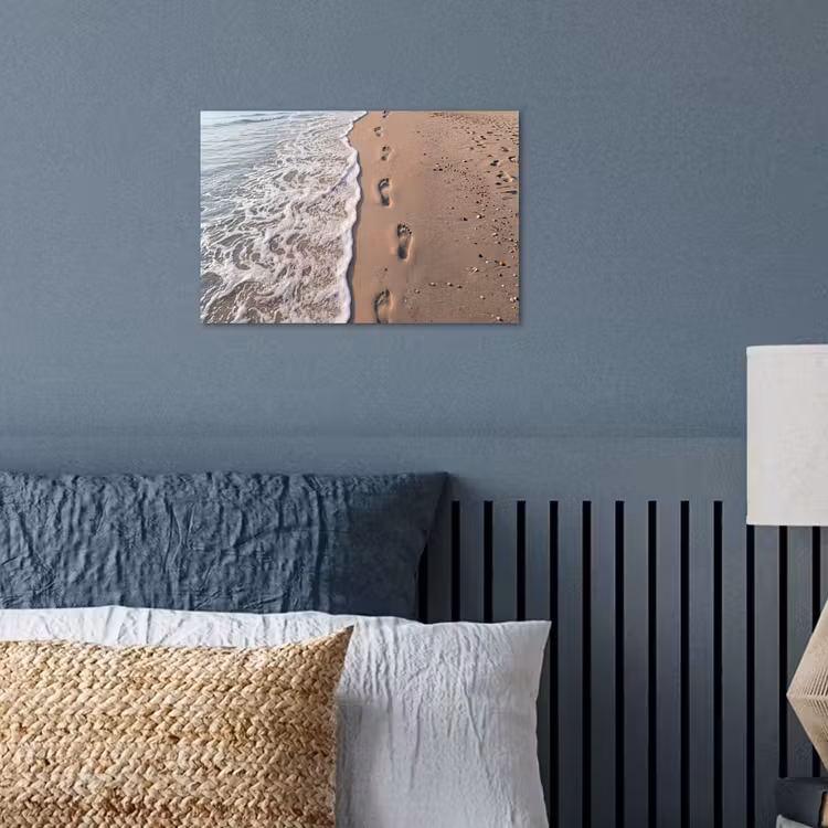Voetstappen - Vloedlijn - Zee poster papier klein -sfeer2