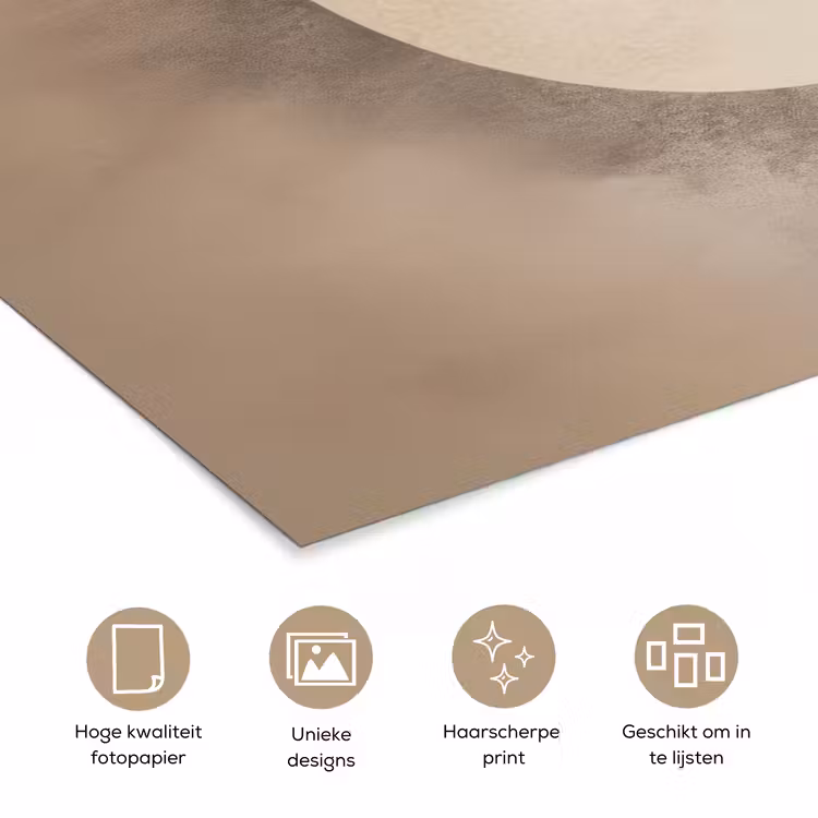 Vogel - Beige - Japandi poster papier klein -closeup_NL