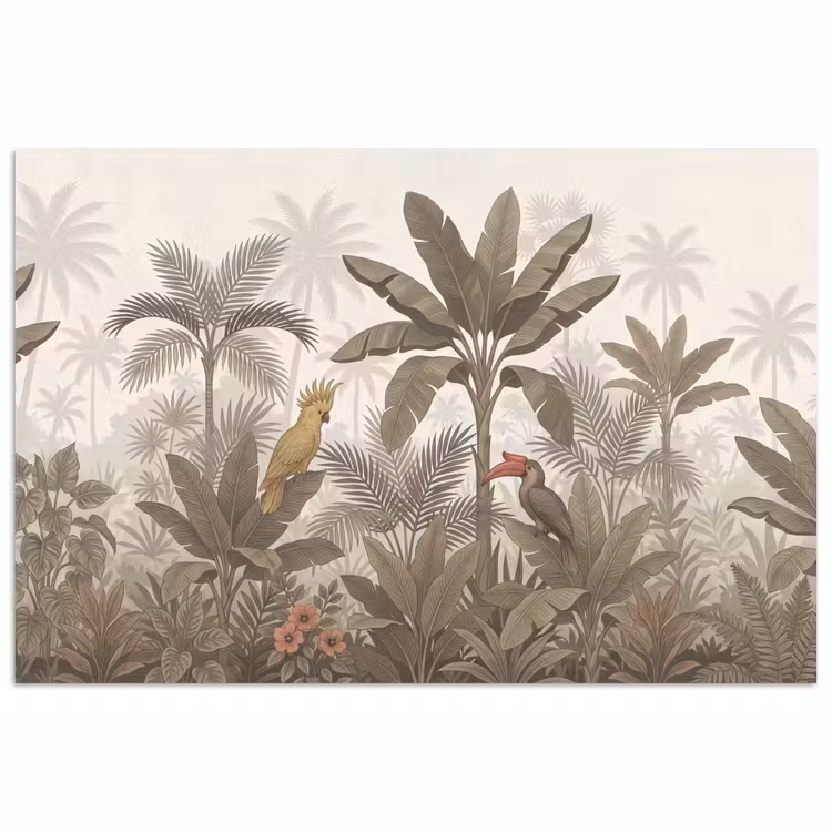 Vogel - Jungle - Tropisch - Illustratie - Groen poster papier klein -3d