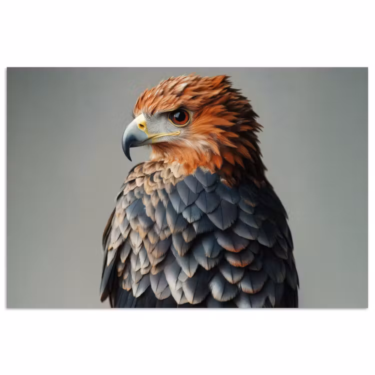 Vogel - Realistisch - Veren - Bruin poster papier klein -3d