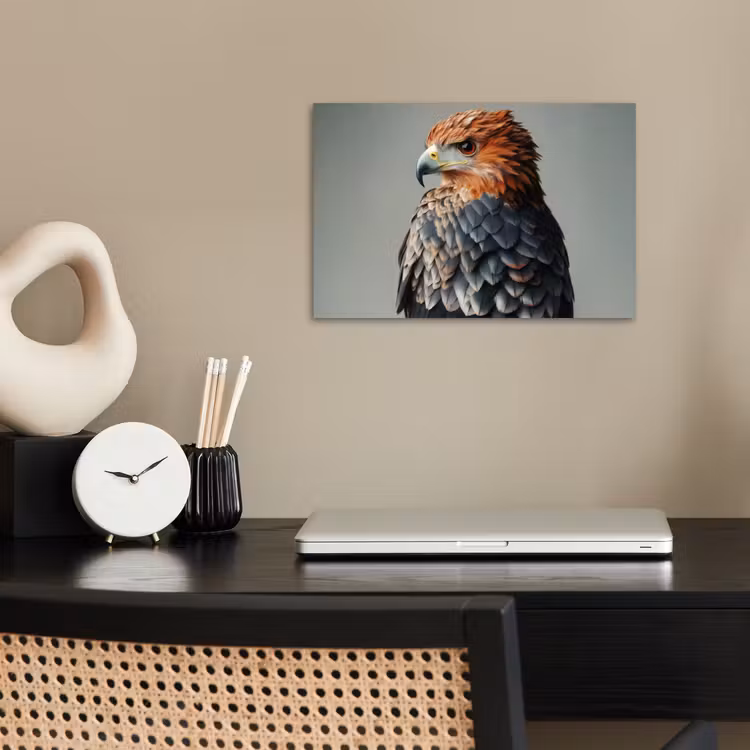 Vogel - Realistisch - Veren - Bruin poster papier klein -sfeer1