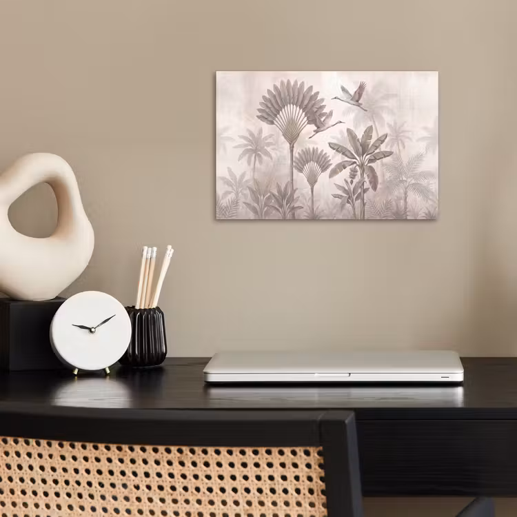 Vogel - Tropisch - Jungle - Natuur - Beige poster papier klein -sfeer1