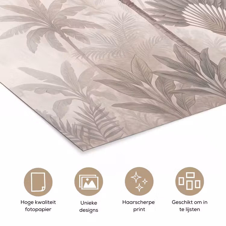 Vogel - Tropisch - Jungle - Natuur - Beige poster papier klein -closeup_NL