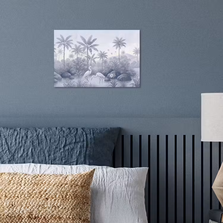 Vogel - Water - Tropisch - Natuur - Blauw poster papier klein -sfeer2