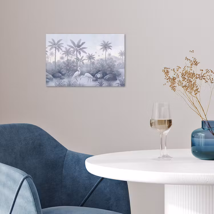 Vogel - Water - Tropisch - Natuur - Blauw poster papier klein -sfeer3