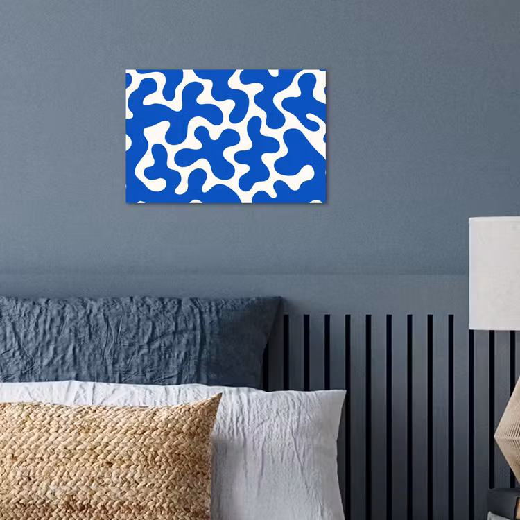 Vormen - Abstract - Blauw - Golven poster papier klein -sfeer2
