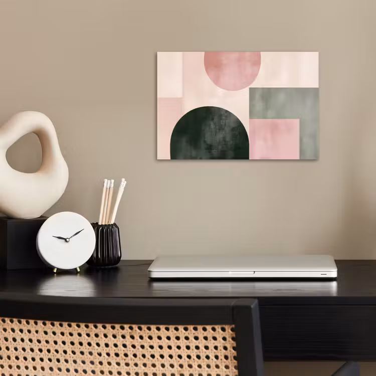 Vormen - Abstract - Cirkel - Zwart poster papier klein -sfeer1
