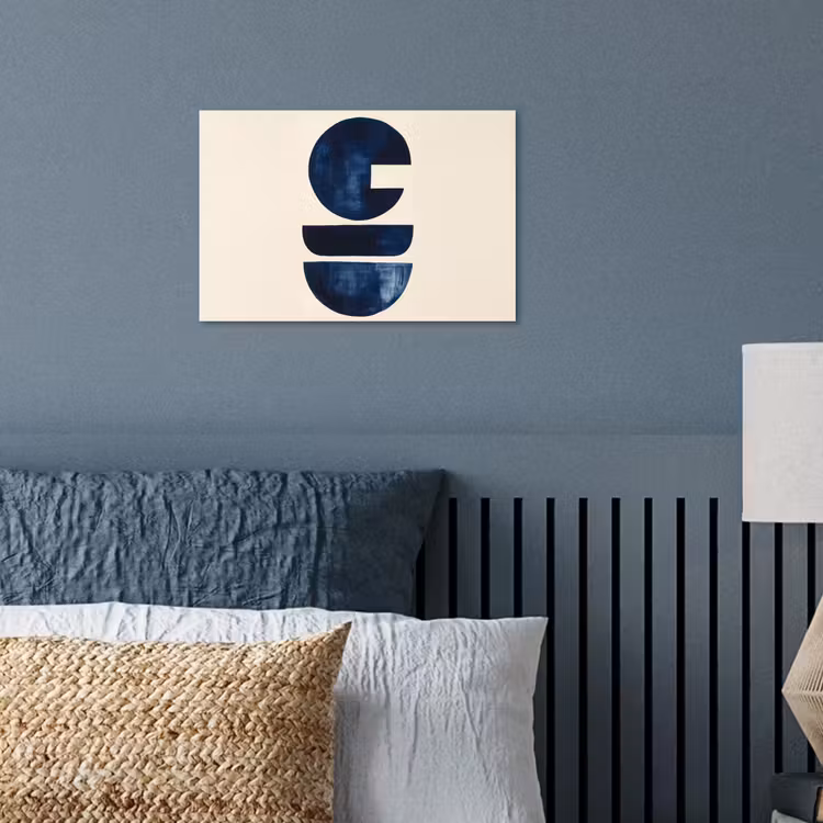 Vormen - Blauw - Abstract poster papier klein -sfeer2