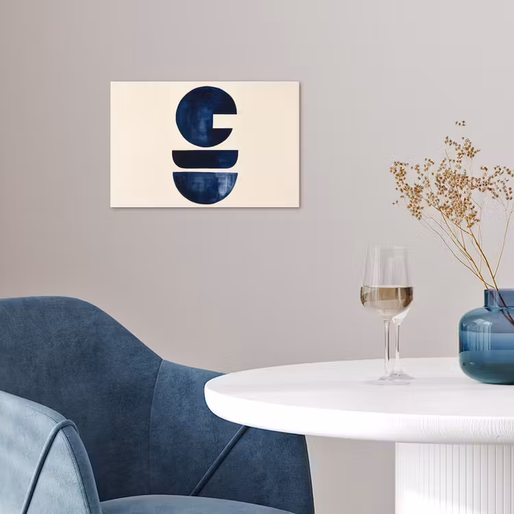 Vormen - Blauw - Abstract poster papier klein -sfeer3