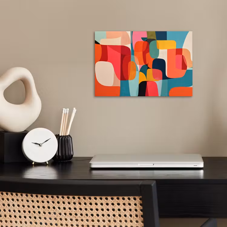 Vormen - Kleurrijk - Abstract - Vlakken poster papier klein -sfeer1
