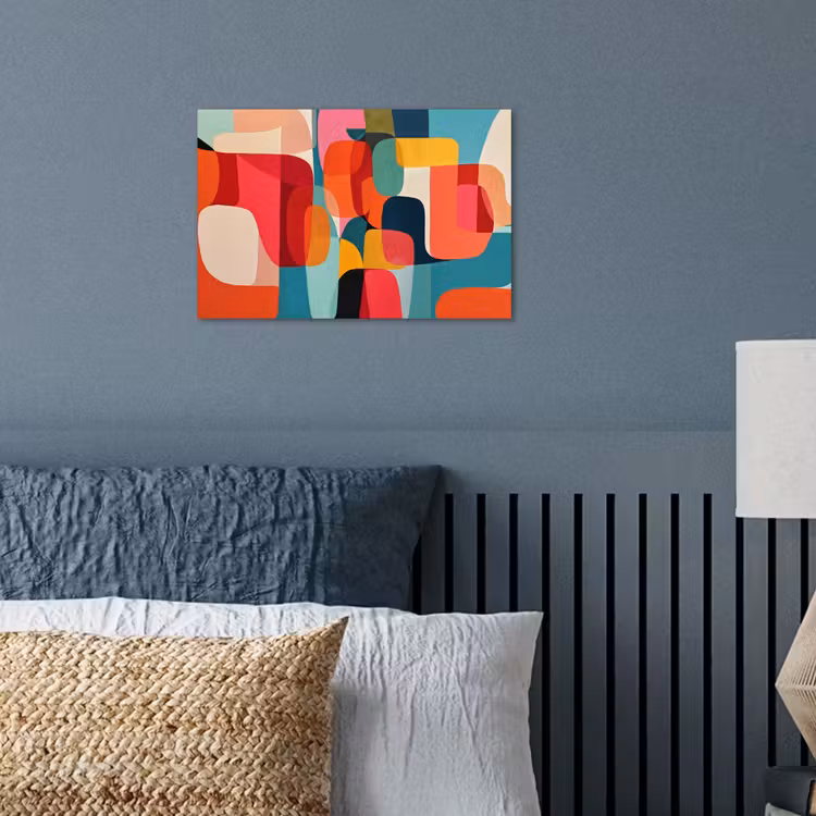 Vormen - Kleurrijk - Abstract - Vlakken poster papier klein -sfeer2