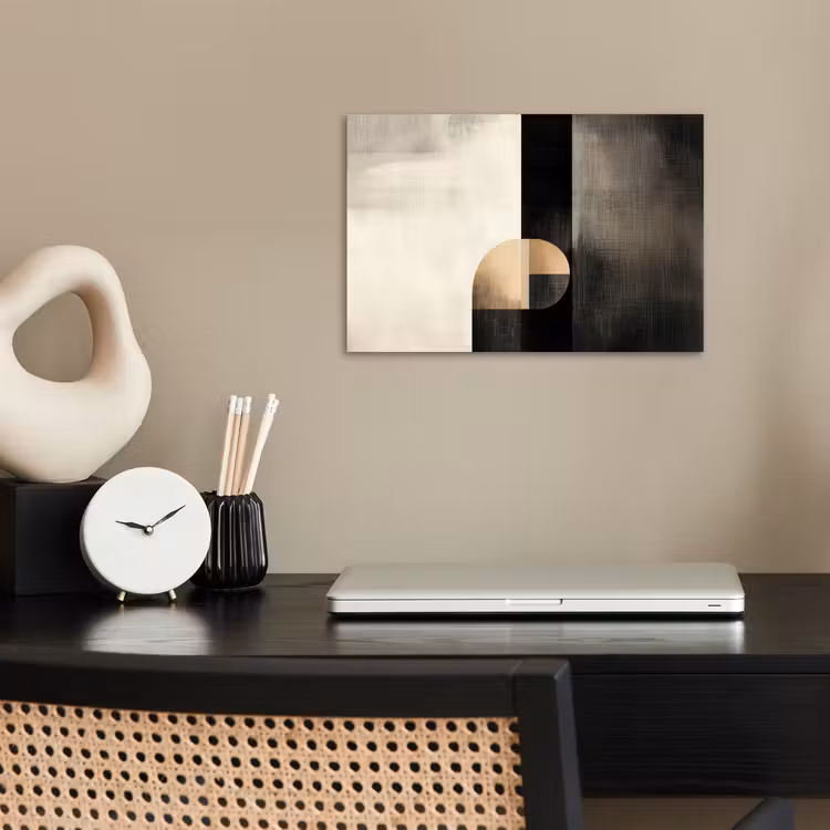 Vormen - Modern - Zwart poster papier klein -sfeer1
