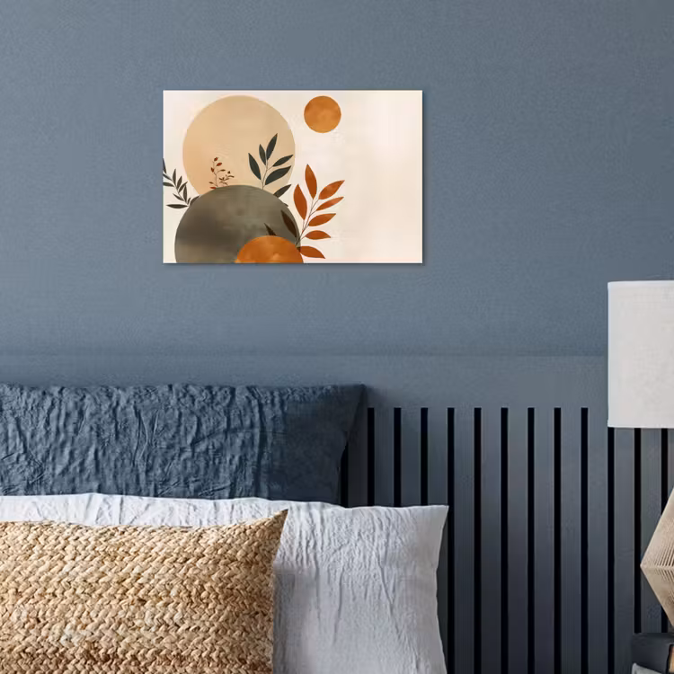 Vormen - Rond - Bladeren - Beige poster papier klein -sfeer2