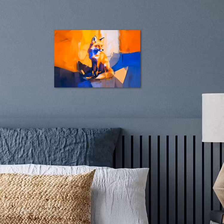 Vos - Oranje - Vormen - Abstract poster papier klein -sfeer2