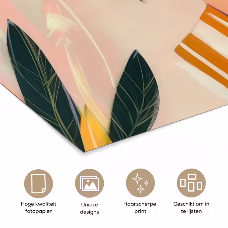 Vrouw - Bloemen - Pastel poster papier klein -closeup_NL