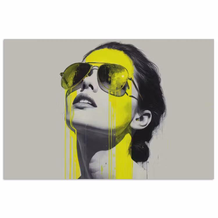Vrouw - Bril - Verf poster papier klein -3d
