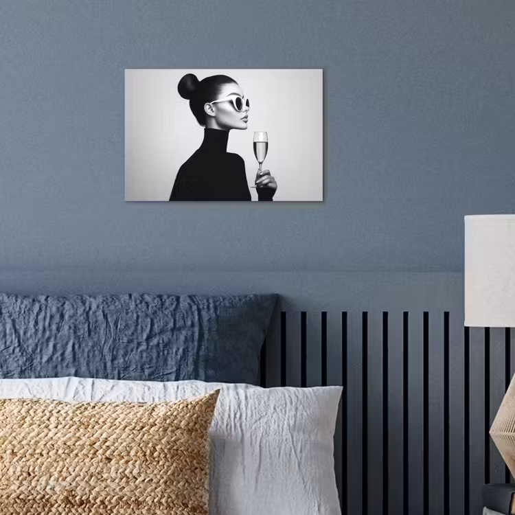 Vrouw - Champagne - Modern poster papier klein -sfeer2