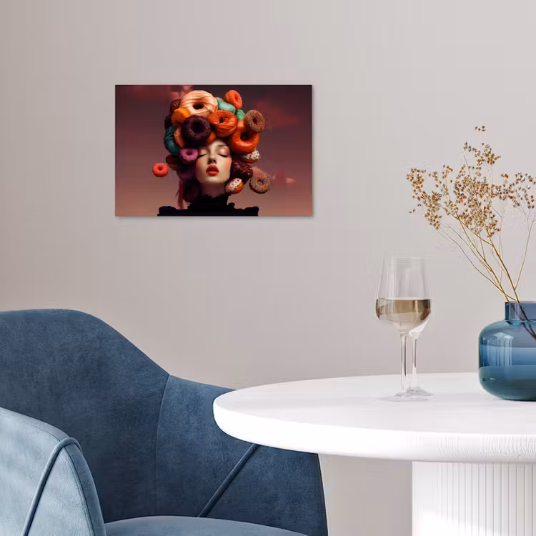 Vrouw - Donuts - Kleurrijk poster papier klein -sfeer3