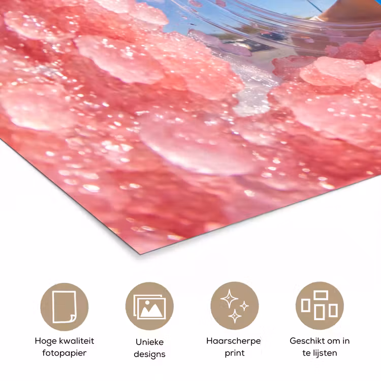 Vrouw - Drank - Zomer - Roze - Blauw poster papier klein -closeup_NL