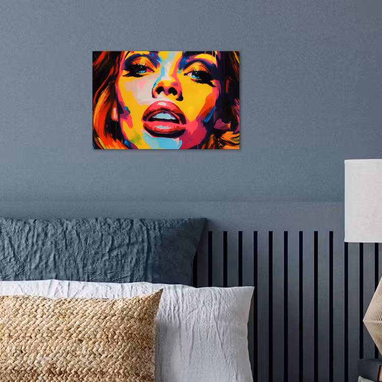Vrouw - Gezicht - Kleurrijk poster papier klein -sfeer2