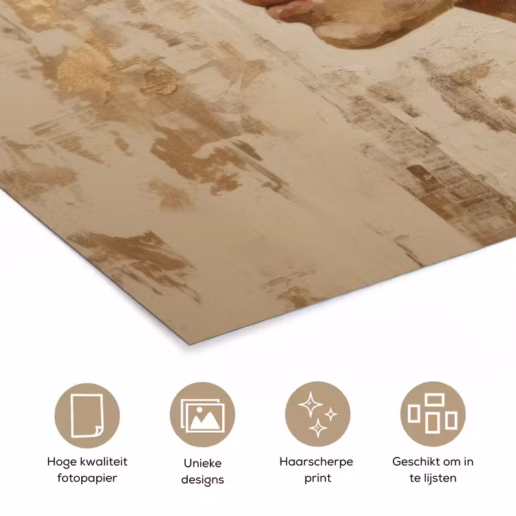 Vrouw - Goud - Abstract - Textuur poster papier klein -closeup_NL