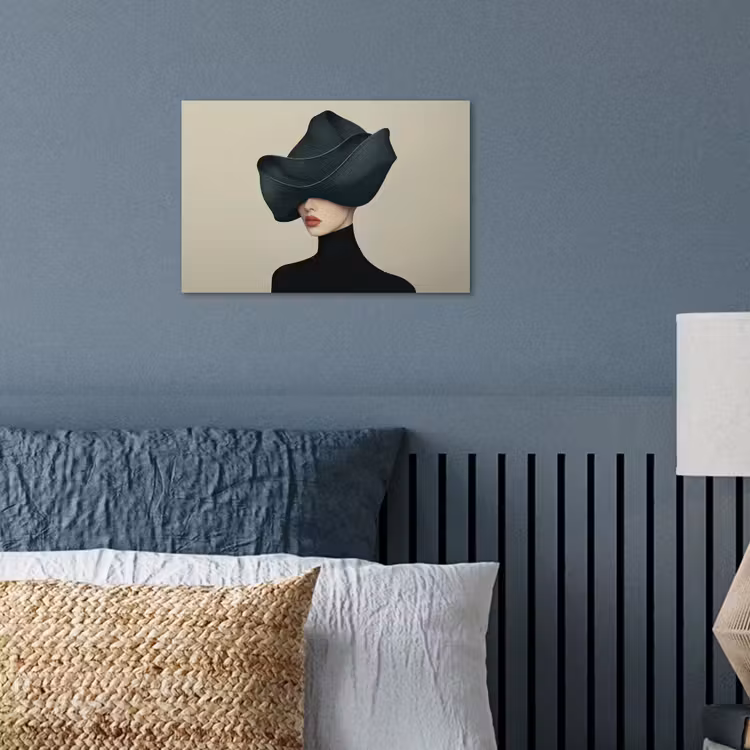 Vrouw - Groen - Hoed poster papier klein -sfeer2
