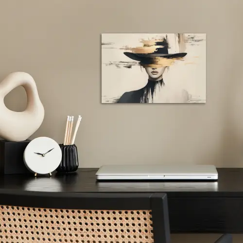 Vrouw - Hoed - Verf poster papier klein -sfeer1
