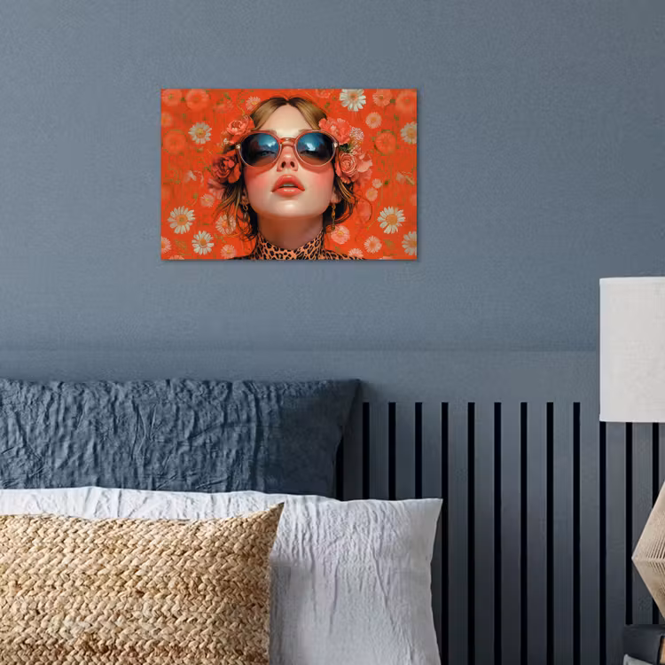 Vrouw - Kleurrijk - Dierenprint - Bloemen poster papier klein -sfeer2