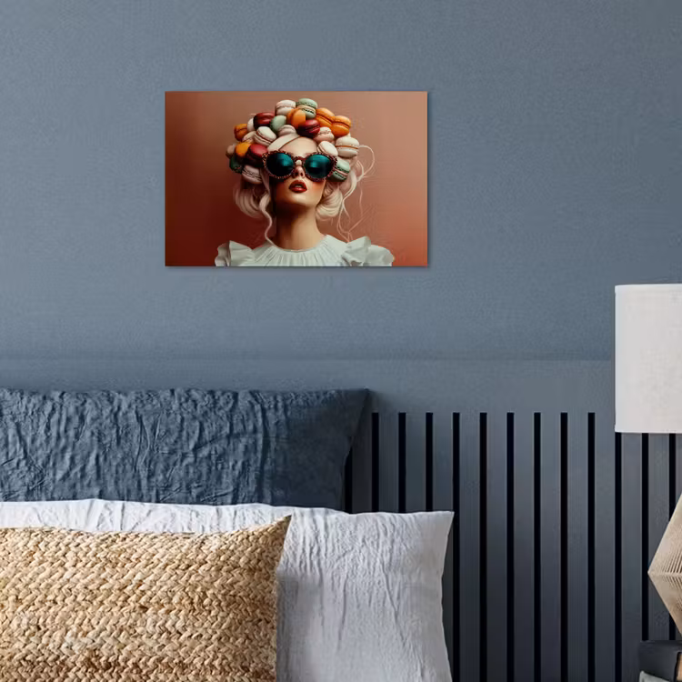 Vrouw - Macarons - Bril poster papier klein -sfeer2