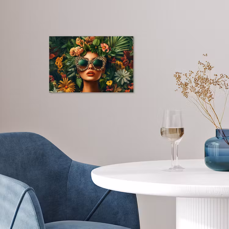 Vrouw - Panterprint - Jungle - Natuur - Luxe poster papier klein -sfeer3