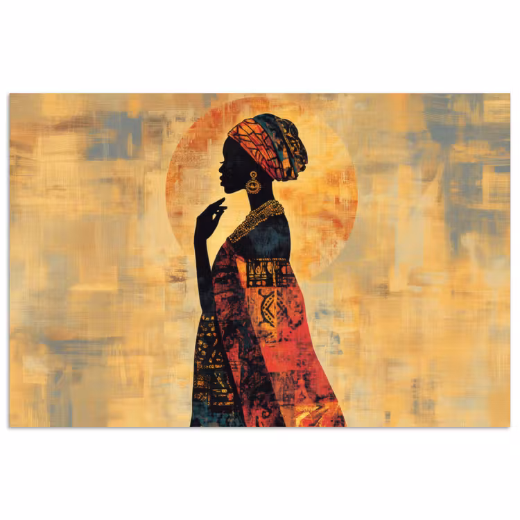 Vrouw - Silhouet - Patronen - Sierlijk poster papier klein -3d