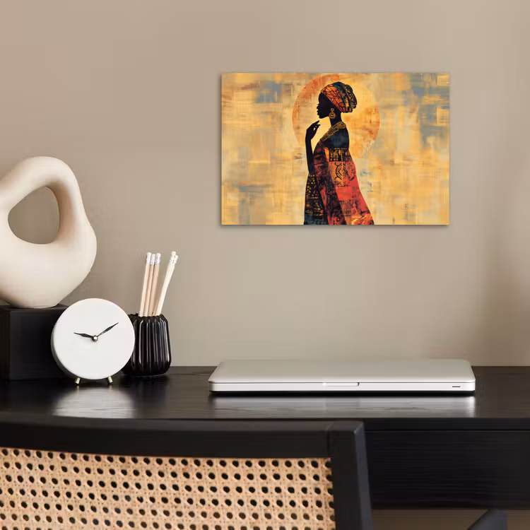 Vrouw - Silhouet - Patronen - Sierlijk poster papier klein -sfeer1