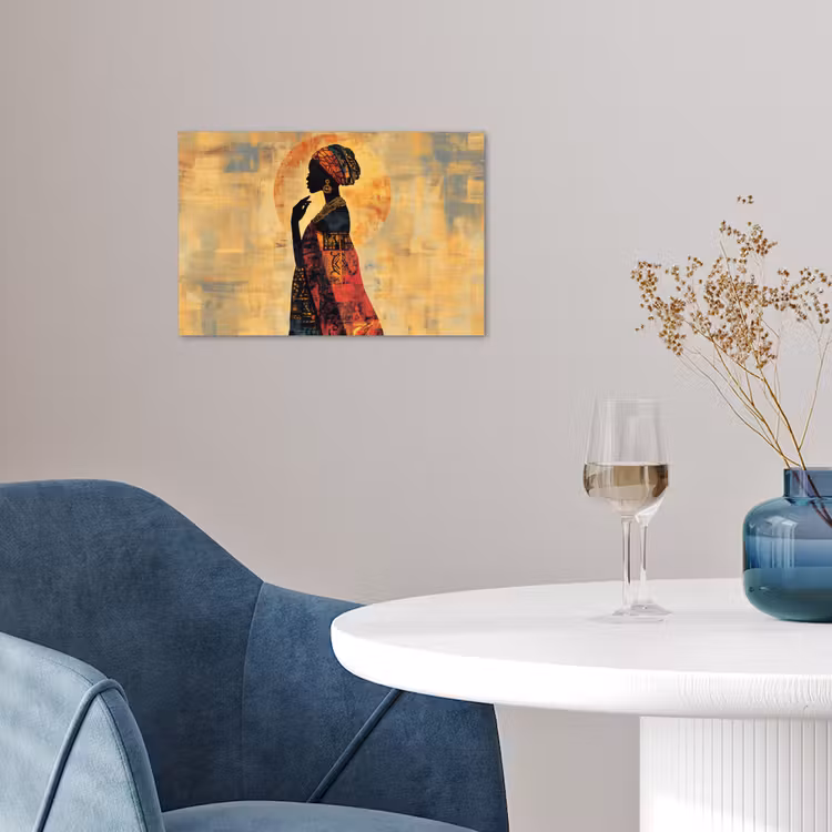 Vrouw - Silhouet - Patronen - Sierlijk poster papier klein -sfeer3