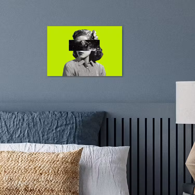Vrouw - Sterrenhemel - Groen poster papier klein -sfeer2