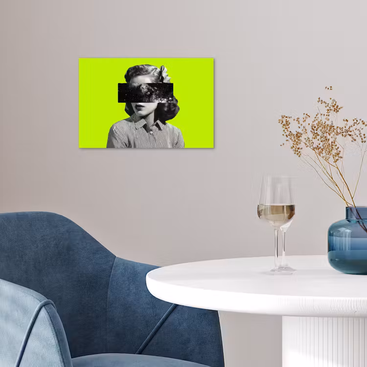 Vrouw - Sterrenhemel - Groen poster papier klein -sfeer3