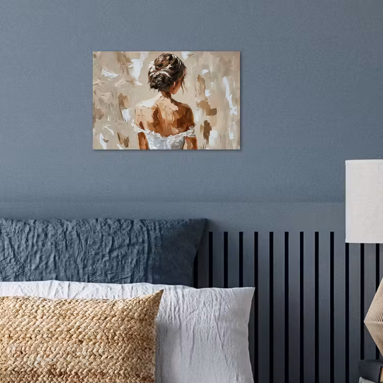 Vrouw - Verf - Abstract - Beige - Modern poster papier klein -sfeer2
