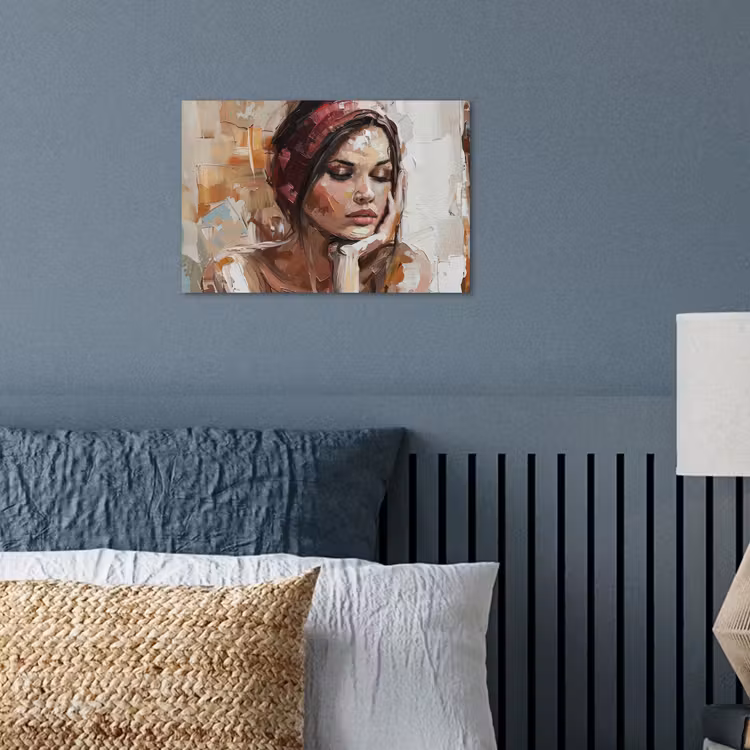 Vrouw - Verflook - Portret - Modern poster papier klein -sfeer2