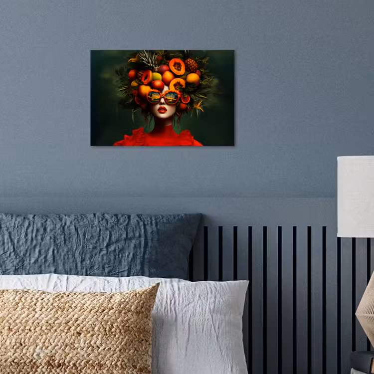 Vrouw - Vruchten - Papaja - Ananas poster papier klein -sfeer2